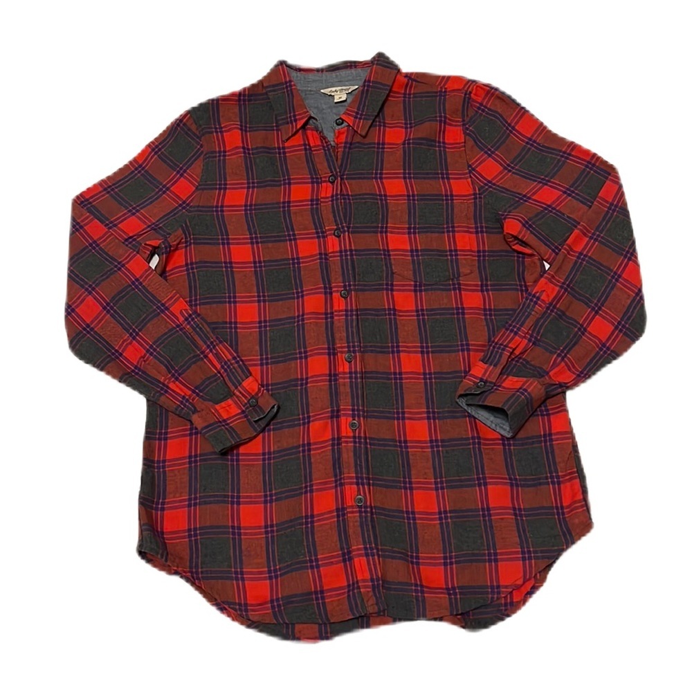 Women’s LUCKY BRAND, Plaid, Collared, Button Down Long Sleeves Top, Size Medium